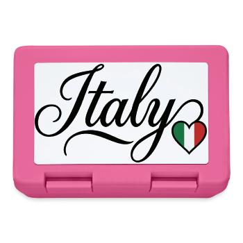 Italy Tricolor Heart Script - Lunchbox - pink - Front