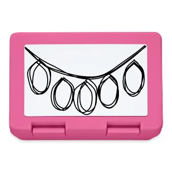 Lichtergirlande handgezeichnet - Brotdose - Pink - Vorne