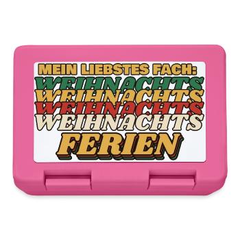 Mein liebstes Fach: Weihnachtsferien - Brotdose - Pink - Vorne