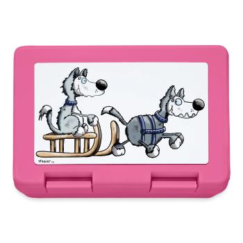 Schlittenhund Team - Brotdose - Pink - Vorne