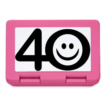 Zum Vierzigsten: 40 mit Lächel-Emoticon - Brotdose - Pink - Vorne