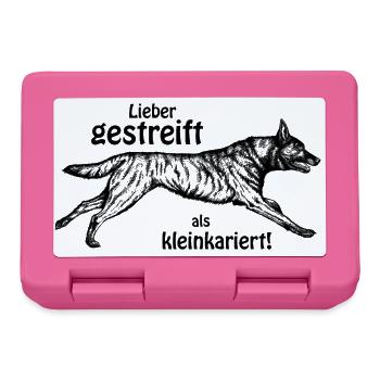 Lieber gestreift als kleinkariert - schwarz - Brotdose - Pink - Vorne