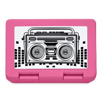 Kassetten Recorder im 80er Stencil Look - Brotdose - Pink - Vorne