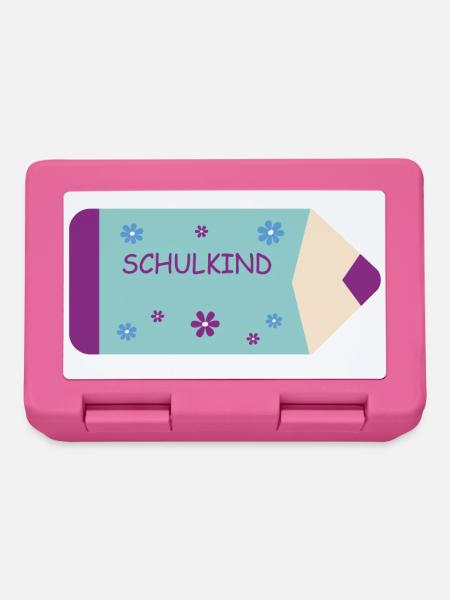 Buntstift - mint lila mit Blumen - Schulkind - Brotdose - Pink