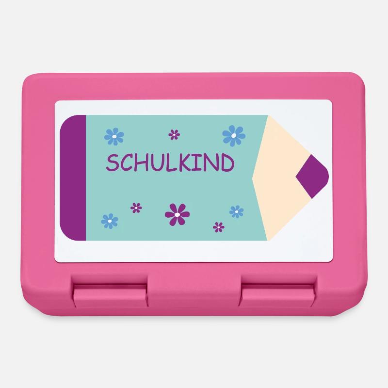 Buntstift - mint lila mit Blumen - Schulkind  - Brotdose - Pink