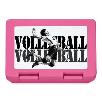 Dynamischer Volleyballspieler in Aktion - Brotdose - Pink - Vorne