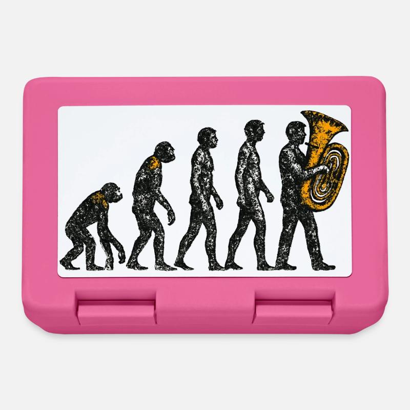 Evolution to Tuba Player Grunge Design - Lunchbox - pink