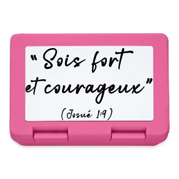 Be strong and courageous (Joshua 1:9) - Lunchbox - pink - Front