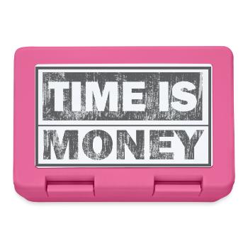 Zeit ist Geld: Text mit zwei Zeilen - Brotdose - Pink - Vorne