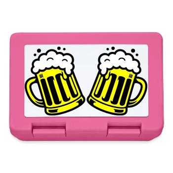 Bier Bierkrug Prost Comic - Brotdose - Pink - Vorne
