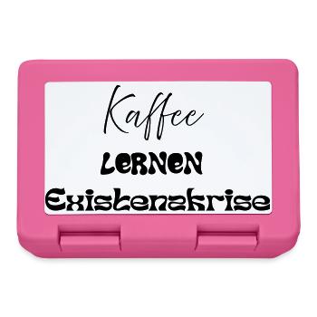 Kaffee -> Lernen -> Existenzkrise - Brotdose - Pink - Vorne