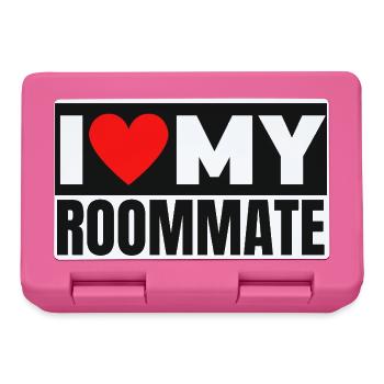 I Love My Roommate Bold Heart Graphic - Lunchbox - pink - Front