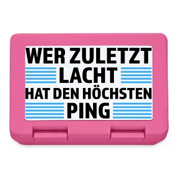 Wer zuletzt lacht höchsten Ping Gamer Shirt - Brotdose - Pink - Vorne