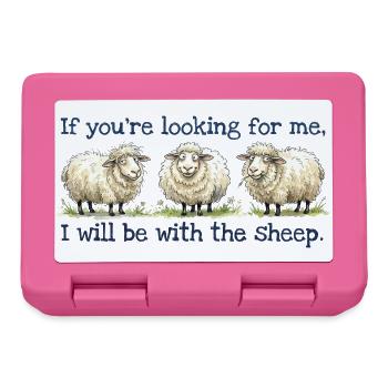 I will be with the sheep Lustiges Schaf Motiv - Brotdose - Pink - Vorne