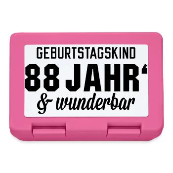 Geburtstagskind 88 wunderbar - Brotdose - Pink - Vorne