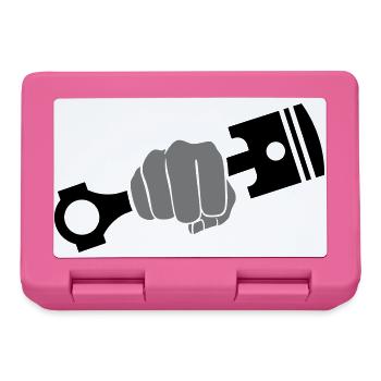Faust hält Motor Kolben - Brotdose - Pink - Vorne