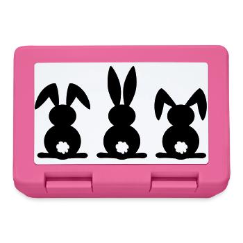 Silhouette de lapin. Joyeuse fête de Pâques ou de Pâques. Oeuf. - Boîte à goûter - rose - Devant