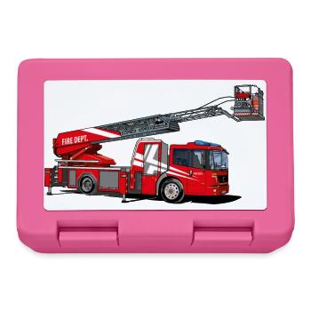 Feuerwehr mit Leiter - Brotdose - Pink - Vorne