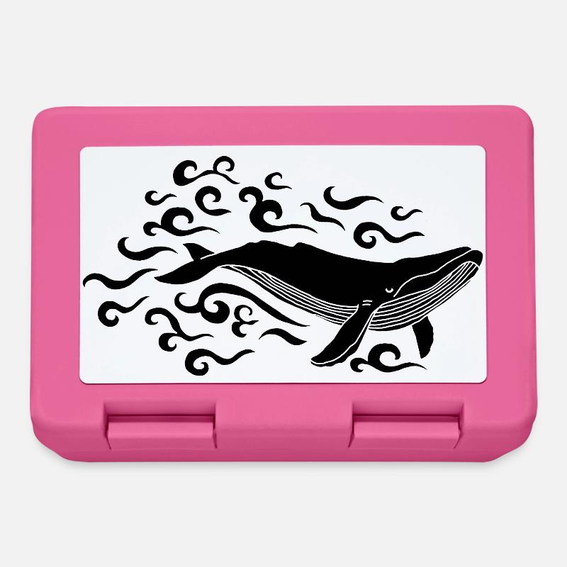 Baleine noire - Boîte à goûter - rose