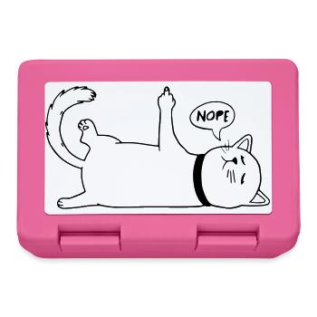 Faul Katze Katzenliebhaber Katzenbesitzer Spruch - Brotdose - Pink - Vorne