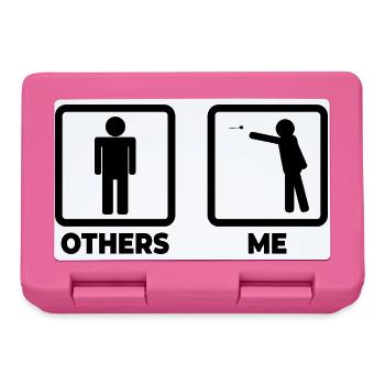 Me as a darts player - Lunchbox - pink - Front