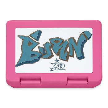 Berliner Graffiti Blau Outline - Brotdose - Pink - Vorne