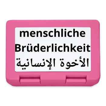 Menschliche Brüderlichkeit - Human Fraternity - Brotdose - Pink - Vorne