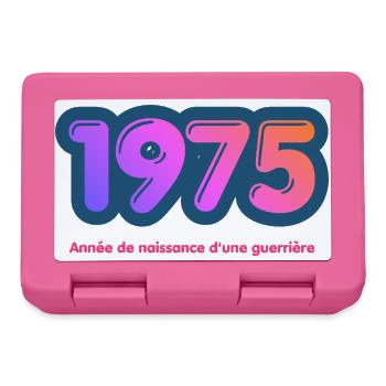 1975 Année rétro naissance d'une guerrière - Boîte à goûter - rose - Devant