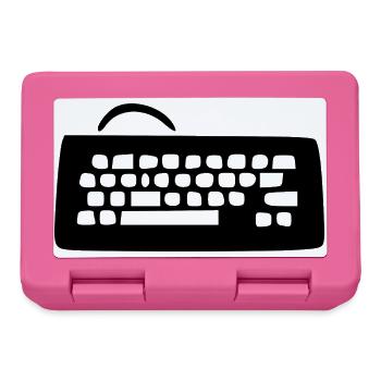 Retro_Vintage_80er_90er_Jahre_Tastatur_schwarz_ - Brotdose - Pink - Vorne