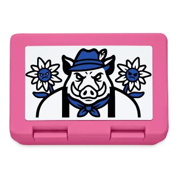 Wildschwein Edelweiss Wappen - Brotdose - Pink - Vorne