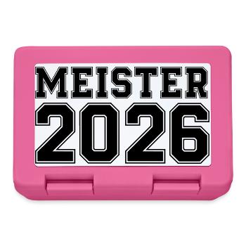 Meister 2026 Schriftzug - Brotdose - Pink - Vorne