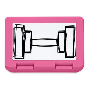 Hantel handgezeichnet - Brotdose - Pink - Vorne