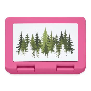 Wald Bäume Wandern Outdoor Natur Camping - Brotdose - Pink - Vorne
