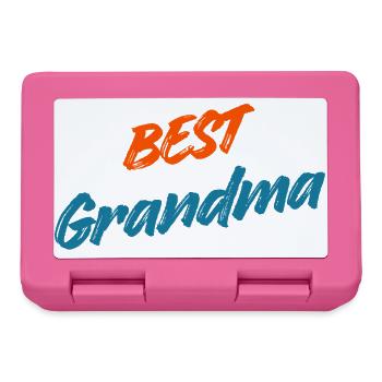 Beste Oma aller Zeiten – Retro Orange & Blue Typografie - Brotdose - Pink - Vorne