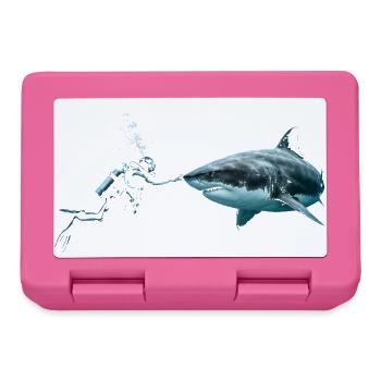Scuba Diver Booping a Great White Shark  - Brotdose - Pink - Vorne