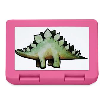 Smaragd-Stego in Aquarell - Brotdose - Pink - Vorne
