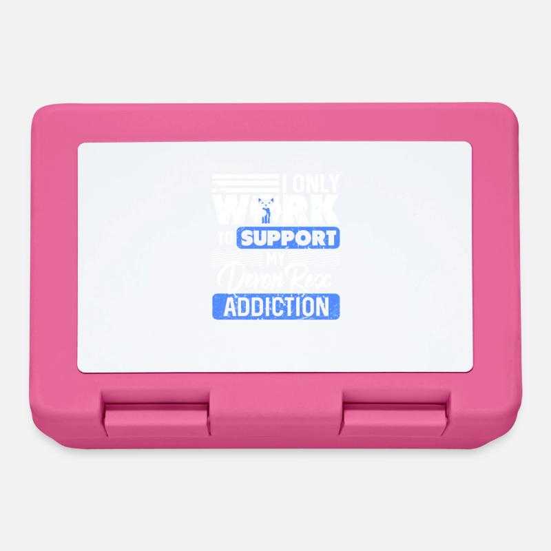 I Work To Support My Devon Rex Obsession Humor - Lunchbox - pink