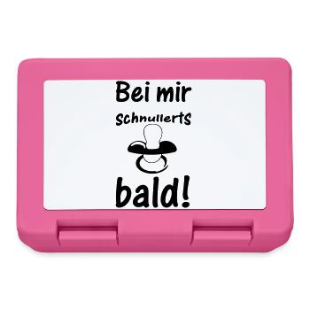 Schnuller Baby Kind Geburt Schwanger Geschenk - Brotdose - Pink - Vorne