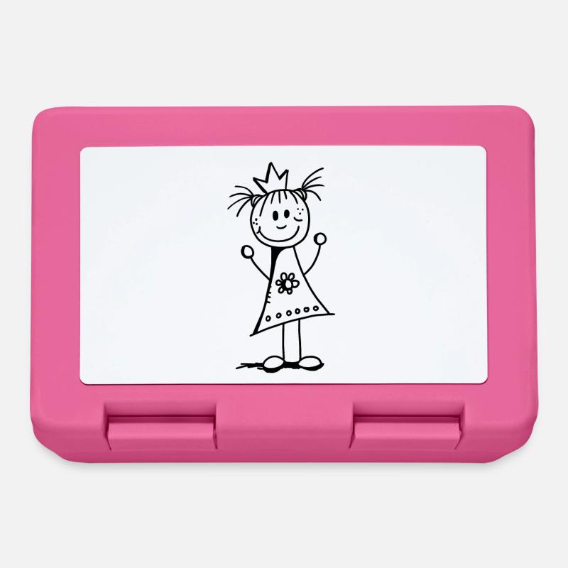 Kleine Prinzessin - Krone - Strichmännchen - Brotdose - Pink