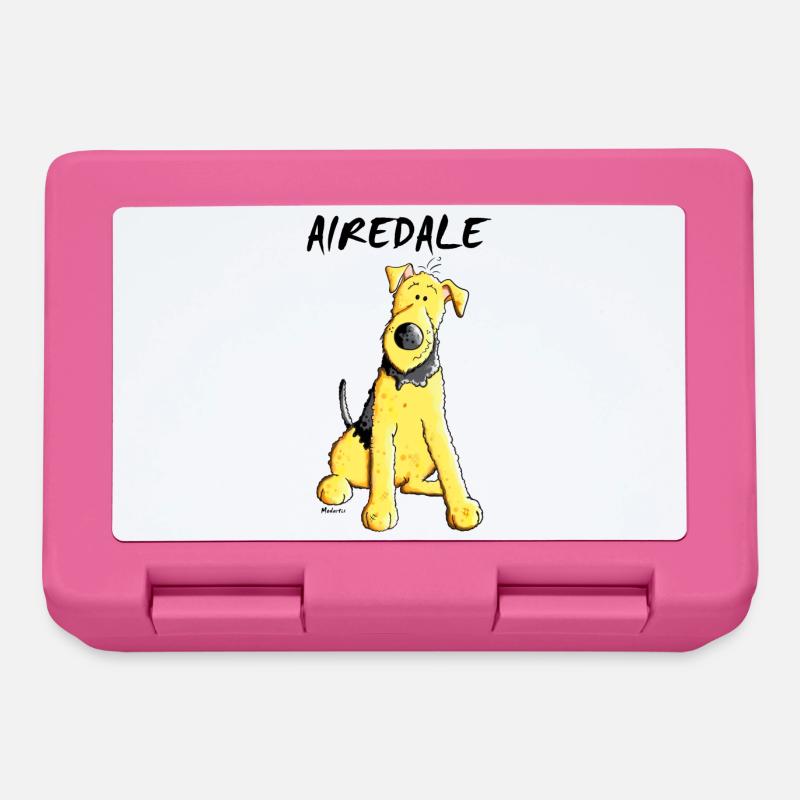 Witziger Airedale Terrier - Brotdose - Pink