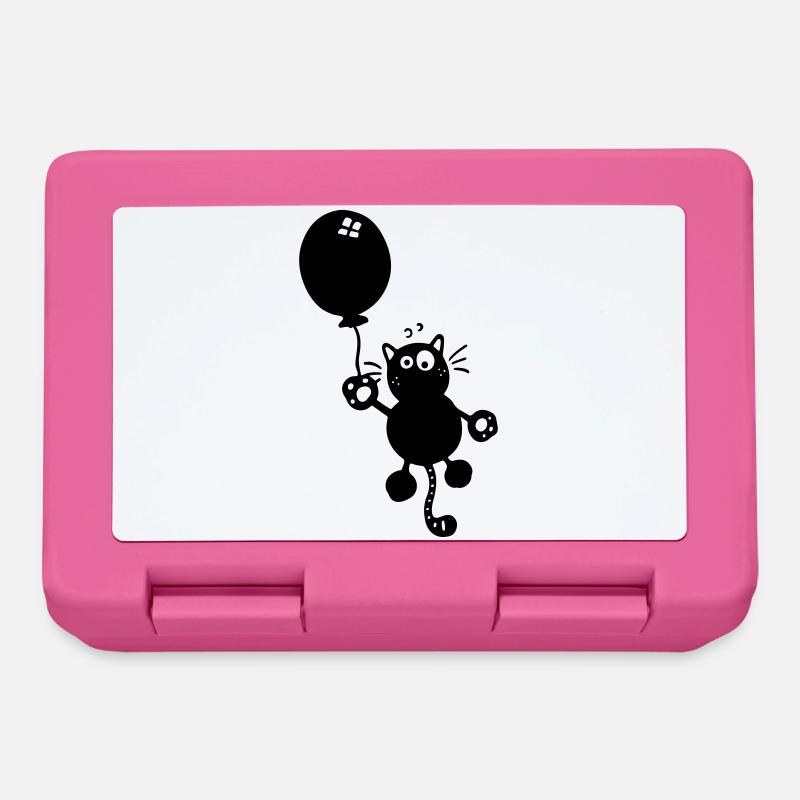 Katze mit Ballon - Brotdose - Pink