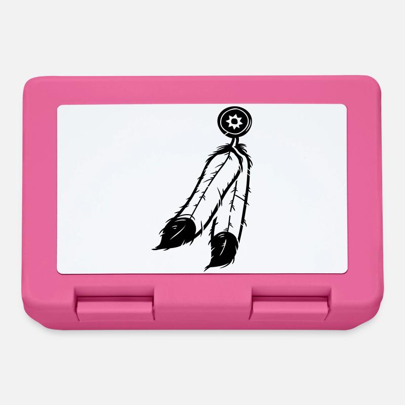 Feder Schmuck - Brotdose - Pink