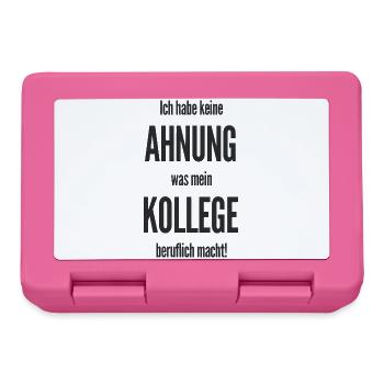  Ich Habe Keine Ahnung Was Mein Kollege Beruflich - Brotdose - Pink - Vorne