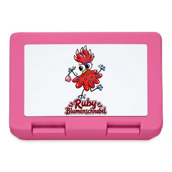 Ruby Blumenschnabel - fröhlicher Blütenvogel - Brotdose - Pink - Vorne