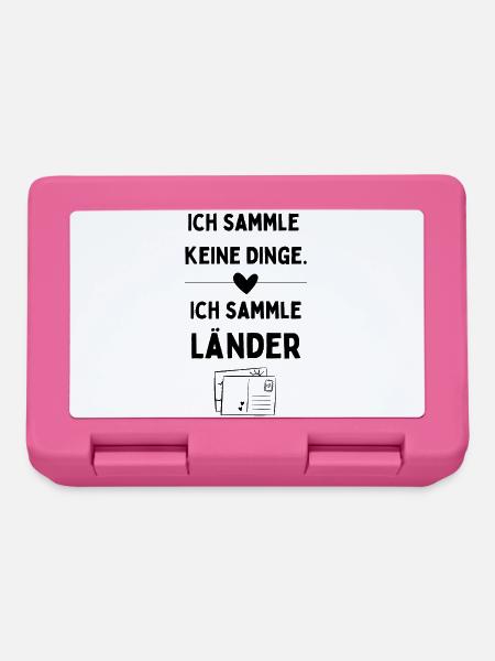 Ich sammle keine Dinge Ich sammle Länder - Brotdose - Pink