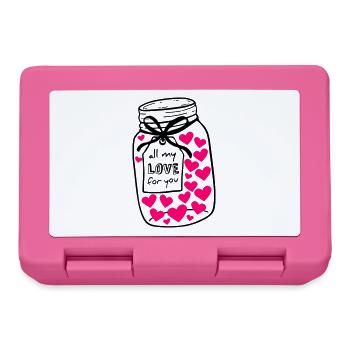 Mason jar full of love - Lunchbox - pink - Front