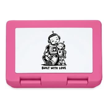 Built with Love – Niedlicher Roboter-Elternteil und Kind - Brotdose - Pink - Vorne