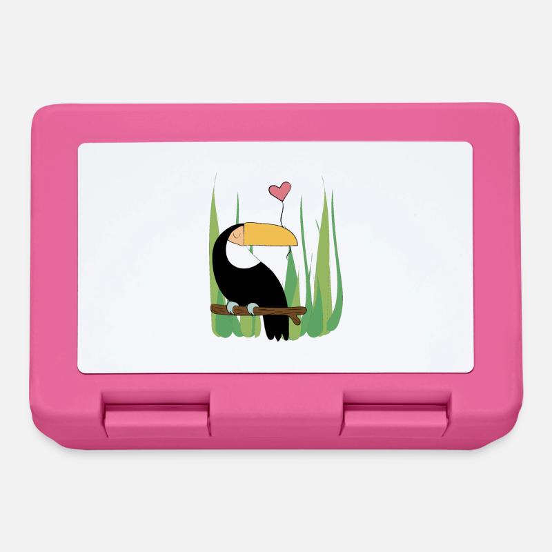 Kakadu mit Herz - Geschenkidee - Geschenk - Brotdose - Pink