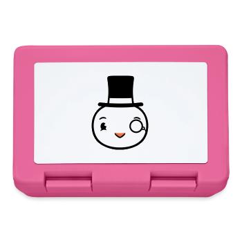 Sir Vogel Zylinder Hut Monokel Brille reicher Herr - Brotdose - Pink - Vorne