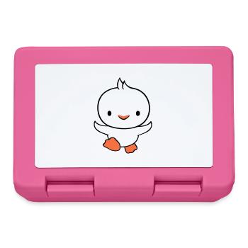 Duck running fast wants to fly cute flutter - Lunchbox - pink - Front